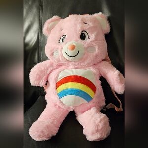 Pink Plush Care Bear Backpack NWOT 17 inch Long